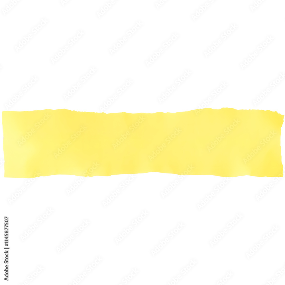 Yellow torn paper. png isolated background. transparent background.