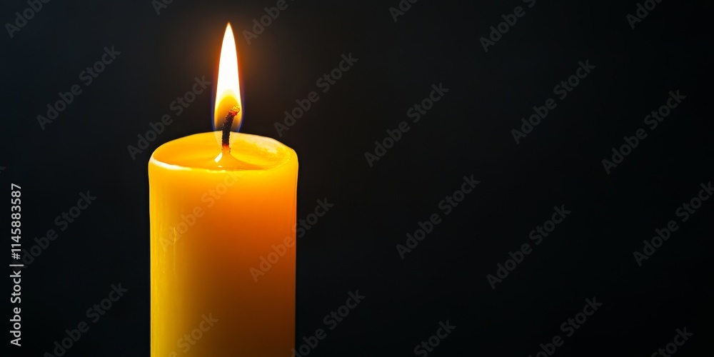 A vibrant yellow candle emits a warm glow against a stark black background, creating a striking contrast that highlights the beauty of the yellow candle s flame. A vibrant yellow candle emits a warm glow against a stark black background, creating a striking contrast that highlights the beauty of the yellow candle s flame.