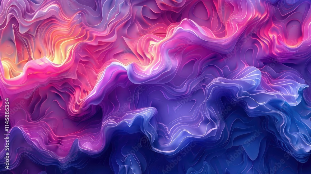 Abstract wavy layers of neon colors swirling seamlessly Abstract wavy layers of neon colors swirling seamlessly
