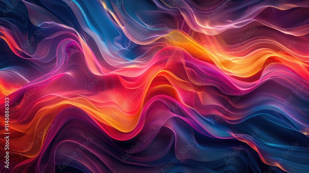 Abstract wavy layers of neon colors swirling seamlessly Abstract wavy layers of neon colors swirling seamlessly