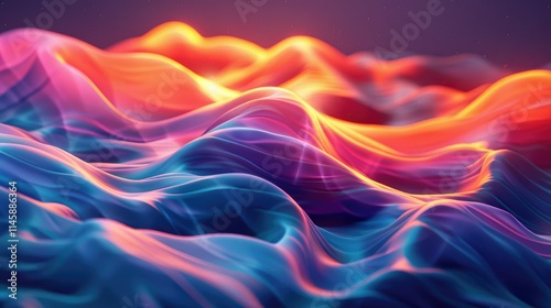 Wallpaper Mural Abstract wavy layers of neon colors swirling seamlessly Torontodigital.ca