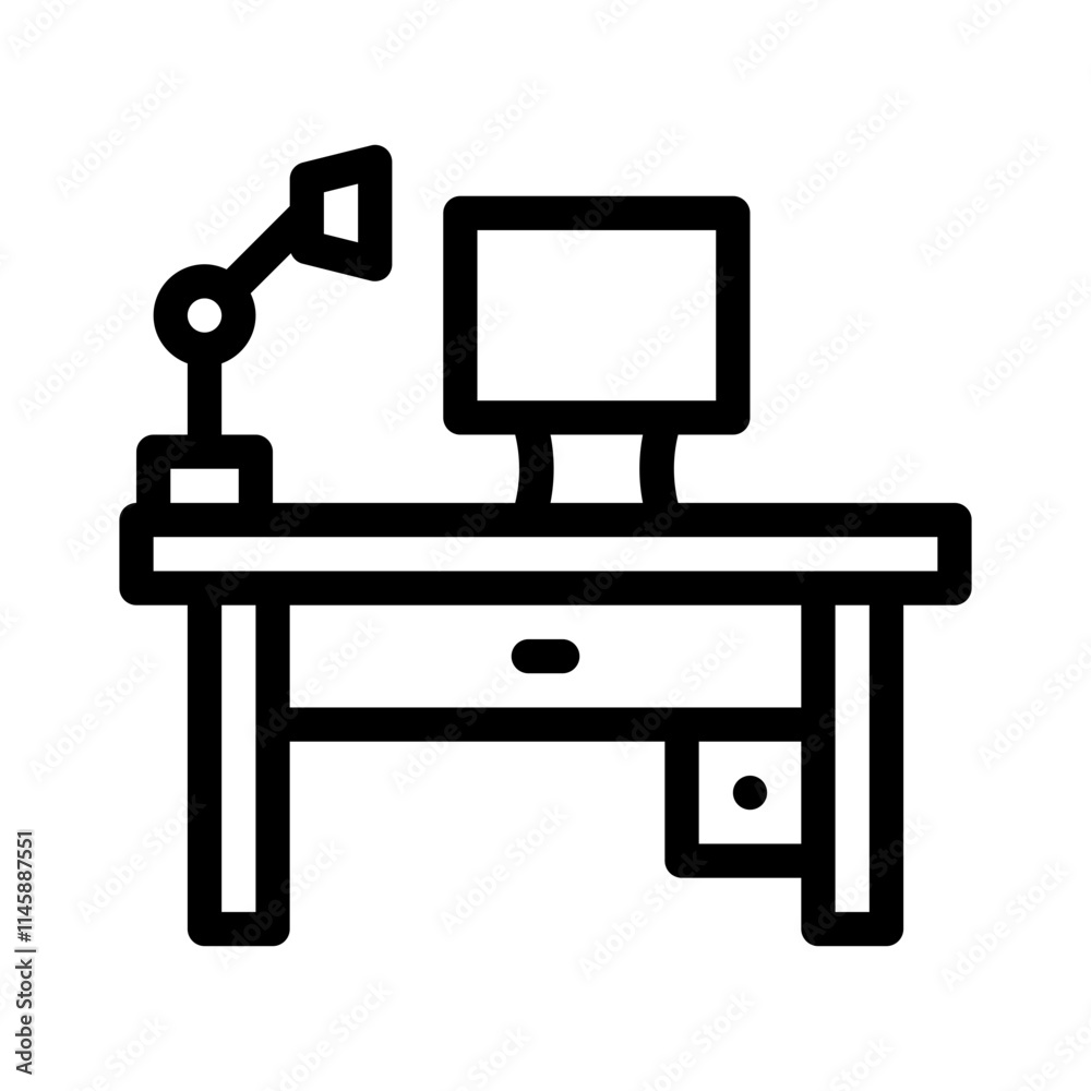 Office Desk line icon Office Desk line icon