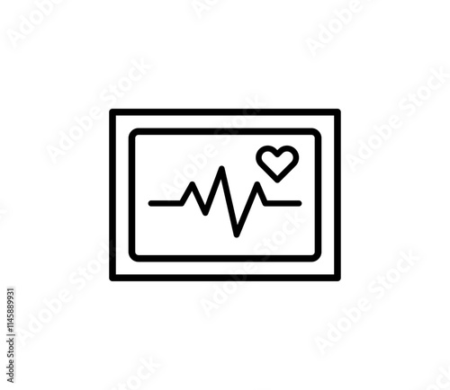 シンプルな心電図のアイコンイラスト　ベクター
