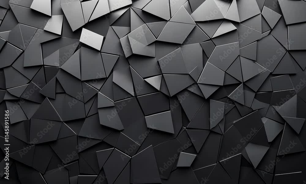 Abstract dark gray geometric polygonal background.