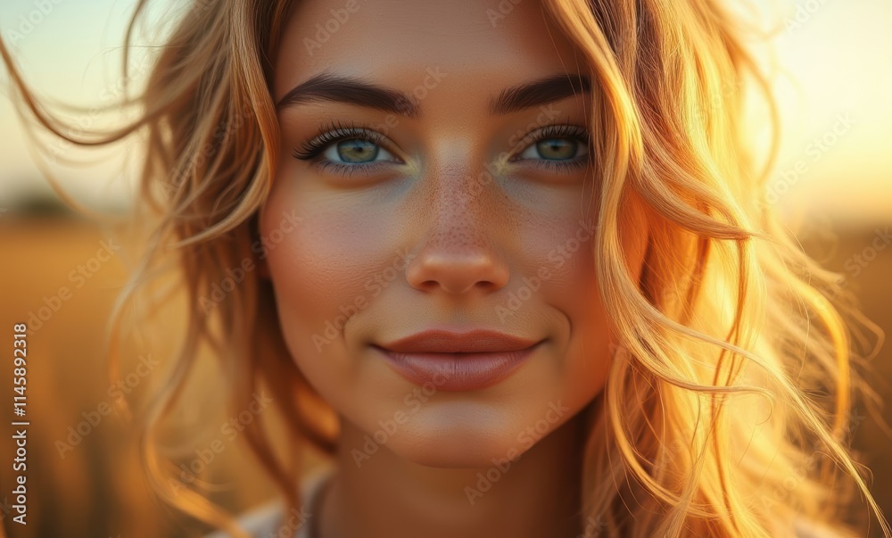 Smiling young woman with golden hair Smiling young woman with golden hair