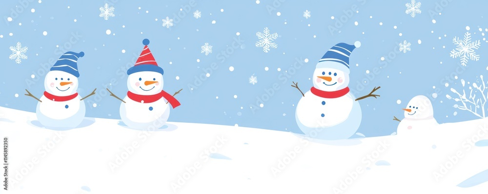 Snowmen in snowy field. Snowmen in snowy field.