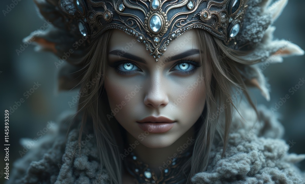 Enchanting woman with intricate crown Enchanting woman with intricate crown