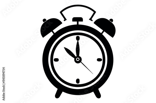 ringing alarm clock silhouette vector illustration