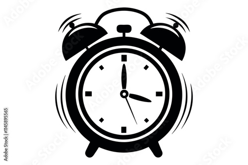ringing alarm clock silhouette vector illustration