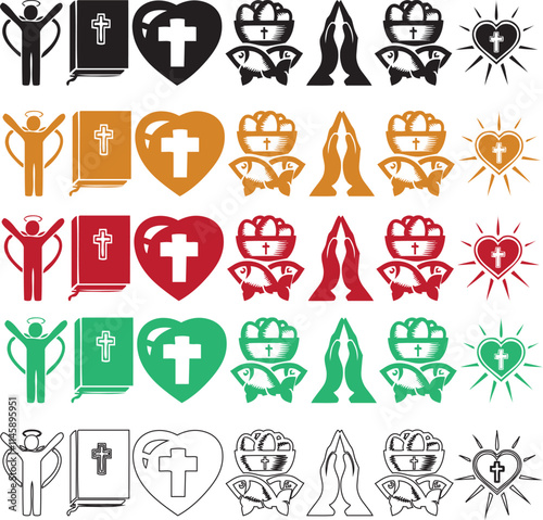These are bundle of icons and pics in eps to get as needed to color and make size change.