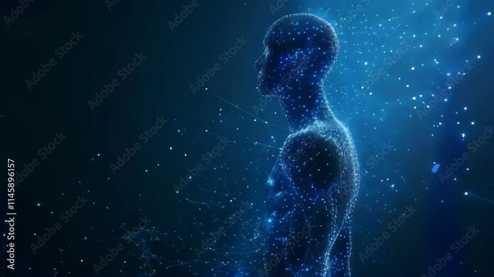 video of human figure blue background video of human figure blue background