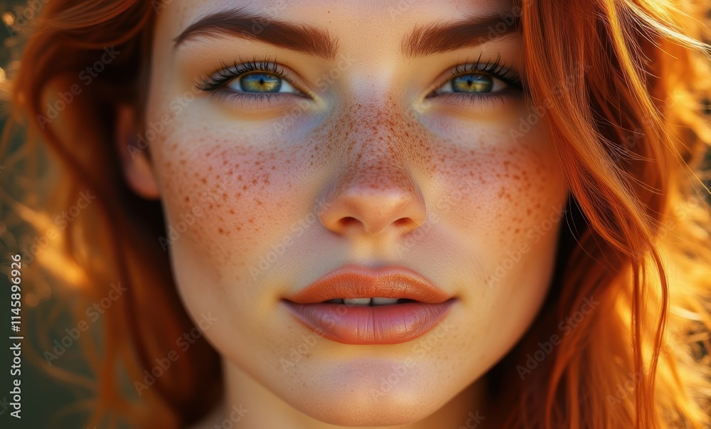 Freckled redhead with mesmerizing green eyes Freckled redhead with mesmerizing green eyes