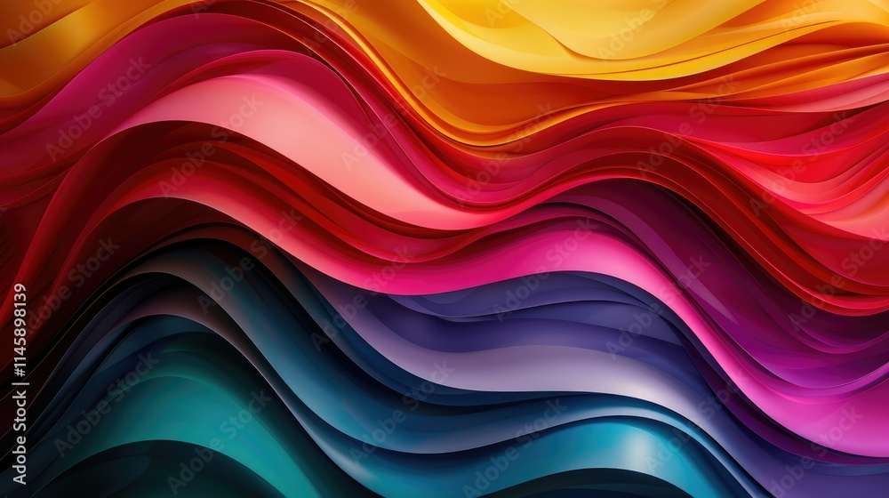 Abstract, wavy lines with vibrant colors Abstract, wavy lines with vibrant colors
