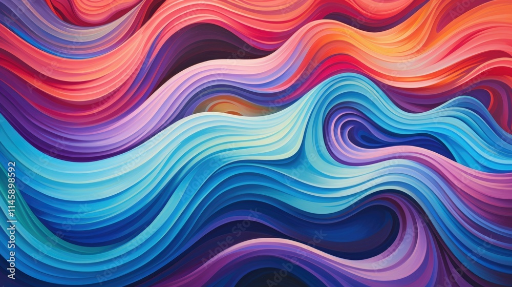 Abstract, wavy lines with vibrant colors Abstract, wavy lines with vibrant colors