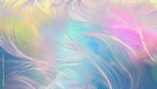 Abstract rainbow pastel background hologram, silver iridescent foil texture background.Generative AI