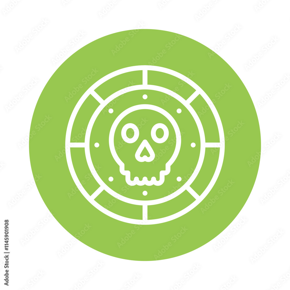 Pirates Coin Vector Circle Outline Icon. Eps 10 file Pirates Coin Vector Circle Outline Icon. Eps 10 file