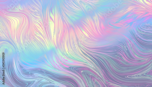 Abstract rainbow pastel background hologram, silver iridescent foil texture background.Generative AI