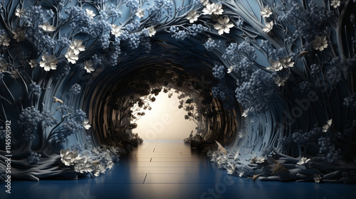 Beautiful Of Purple Flower Tunnel