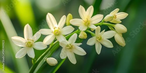 Albuca canadensis blooms gracefully, showcasing the vibrant beauty of this unique flowering plant. Discover the charm of Albuca canadensis and its stunning floral display in nature. photo