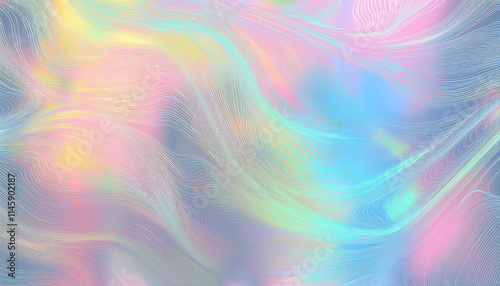 Abstract rainbow pastel background hologram, silver iridescent foil texture background.Generative AI