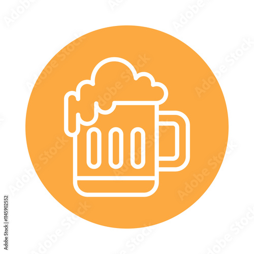 Beer Vector Circle Outline Icon. Eps 10 file 