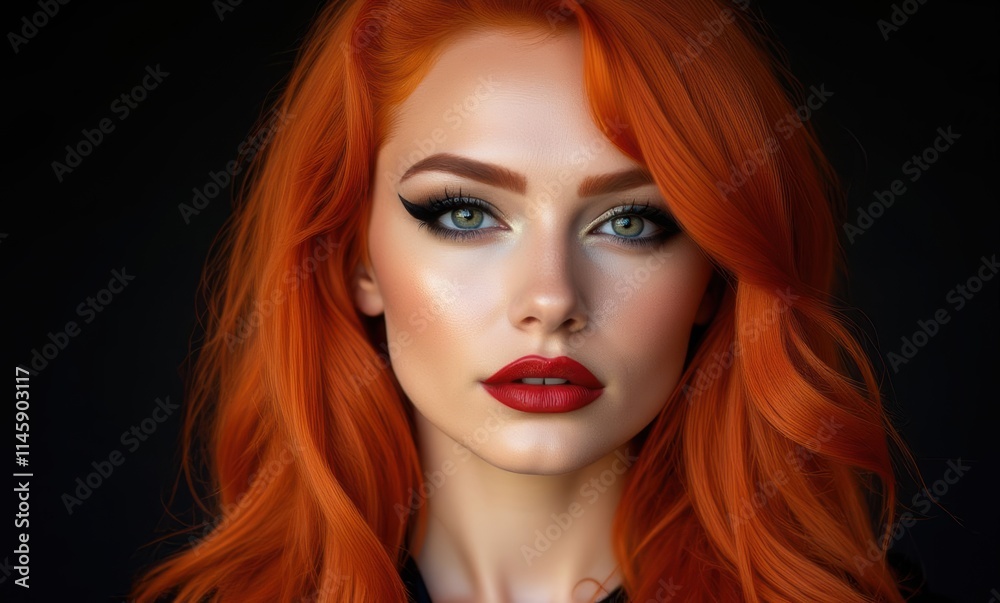 Stunning woman with vibrant orange hair Stunning woman with vibrant orange hair