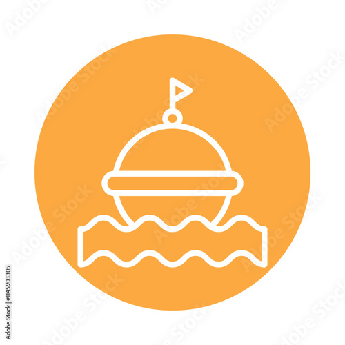 Buoy  Circle Outline Icon. Eps 10 file 