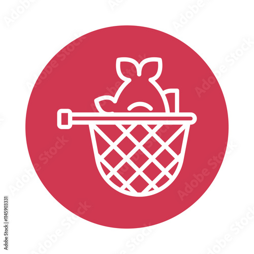 Landing net Circle Outline Icon. Eps 10 file 