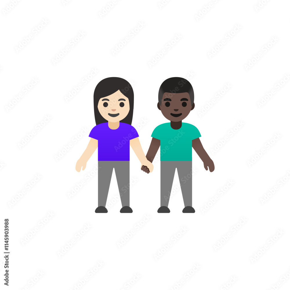 Obraz premium Holding Hands Emoji