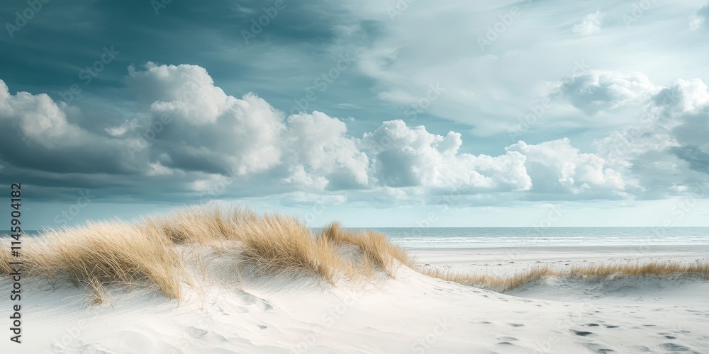 Tranquil landscape featuring sand dunes on the beach under a cloudy sky, providing a serene atmosphere with ample copy space for your design needs. Embrace the beauty of sand dunes today. Tranquil landscape featuring sand dunes on the beach under a cloudy sky, providing a serene atmosphere with ample copy space for your design needs. Embrace the beauty of sand dunes today.