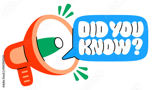 lettering sticker did you know loudspeaker text