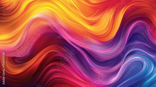 Wallpaper Mural Abstract, wavy lines with vibrant colors Torontodigital.ca