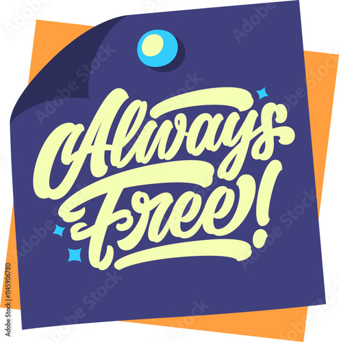 lettering always free! sticker paper note text