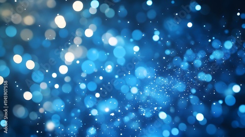 Abstract Blue Background With Sparkling Lights