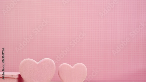 Cute love present box with confetti and heart shape balloons around. Suitable for Valentine's Day and Mother's Day. photo