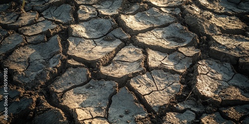 As the dry season concludes, the cracked soil starts to soften with the arrival of rain, marking a transformative moment for the cracked soil affected by the prolonged absence of moisture.