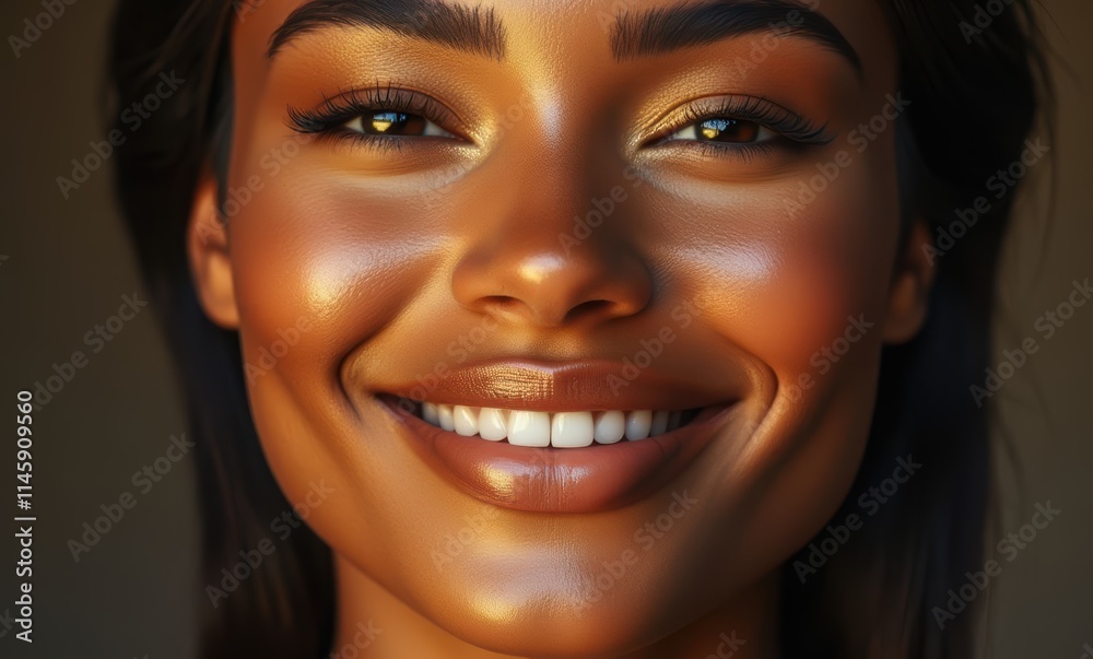 Smiling woman with radiant skin Smiling woman with radiant skin