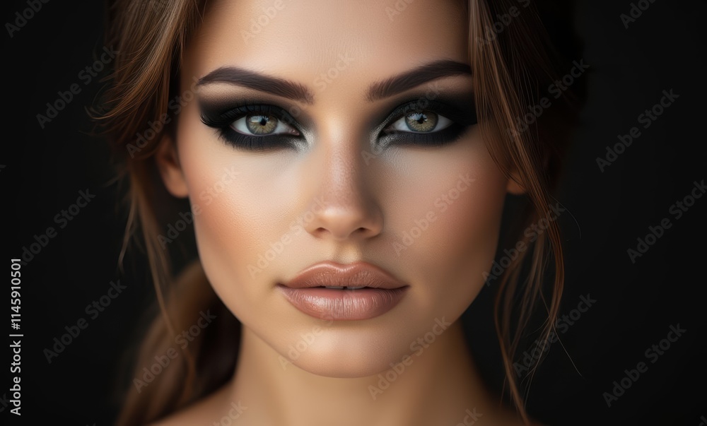 Elegant beauty with striking makeup Elegant beauty with striking makeup