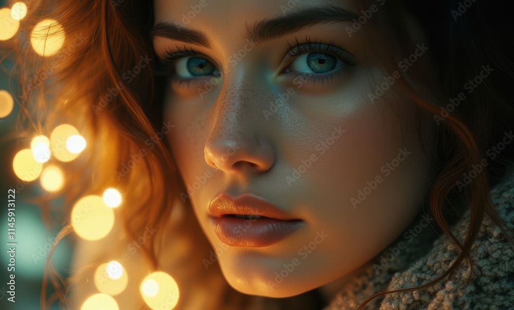 Close-up of a young woman with blue eyes Close-up of a young woman with blue eyes