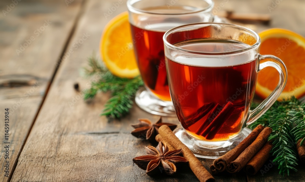 Herbal tea in cup on rustic background, healthy drink Herbal tea in cup on rustic background, healthy drink