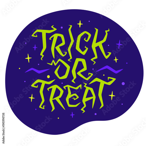 Text Trick or treat lettering broken style