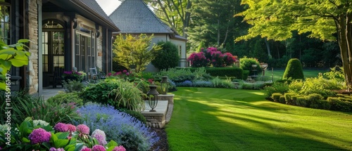 Capture the essence of outdoor serenity with these captivating house landscaping photos. Explore the beauty of meticulously designed gardens and backyards, perfect for enhancing. Luxury and Modern