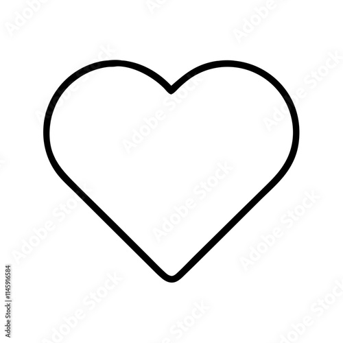 Outline icon of a heart, representing favorites and preferences for use in web and mobile interfaces