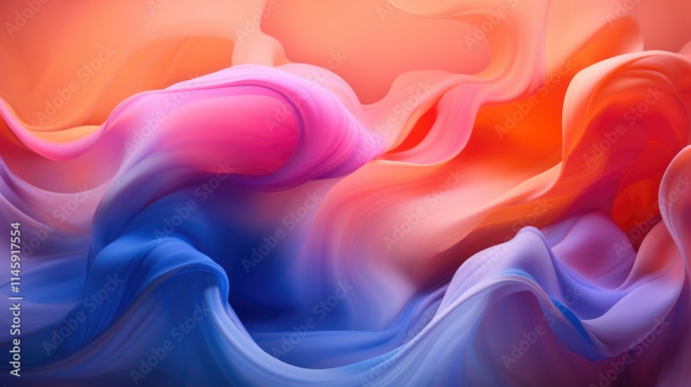 Bright, flowing motion with gradient hues Bright, flowing motion with gradient hues