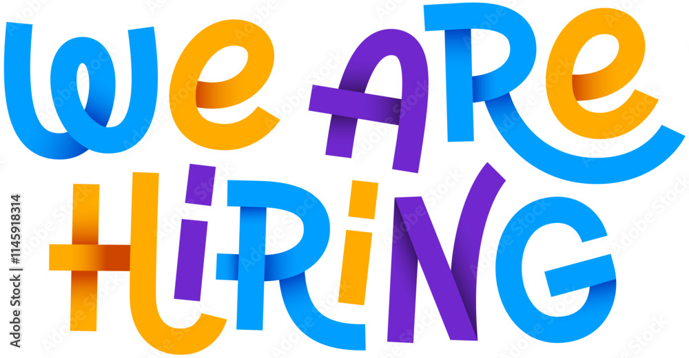 lettering we are hiring with shadows text lettering we are hiring with shadows text