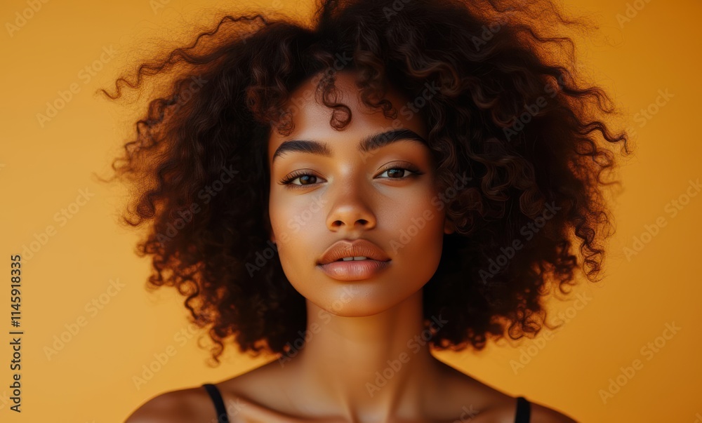 Beautiful young Black woman with curly hair Beautiful young Black woman with curly hair