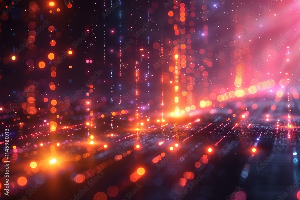 Fototapeta premium radiant digital data streams evolving vibrant color transitions abstract free space background