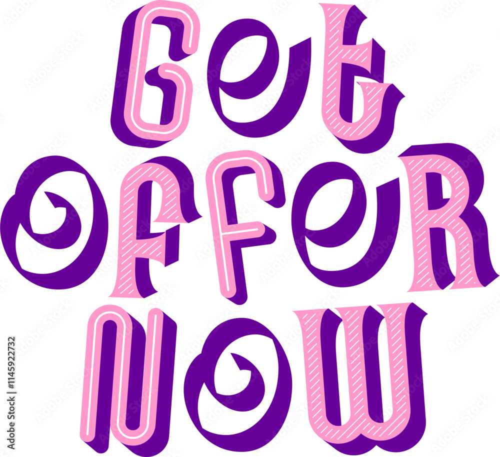 lettering get offer now in different letters style text lettering get offer now in different letters style text
