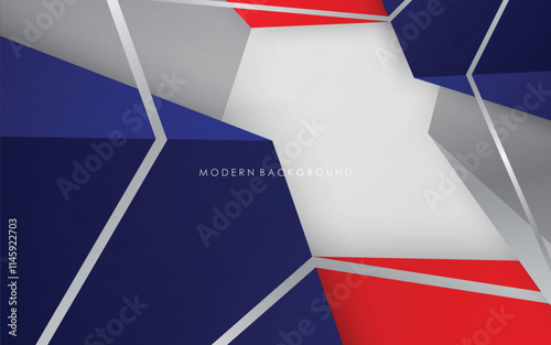 Modern abstract background blue and red with white colorful