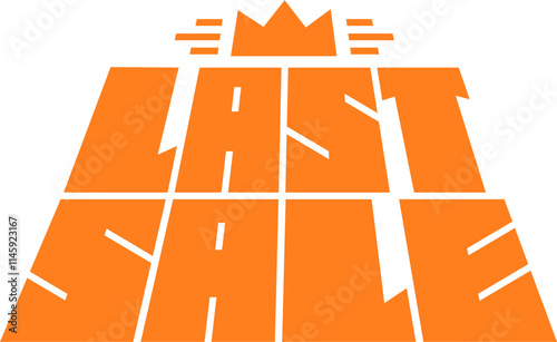 lettering last sale with crown text
